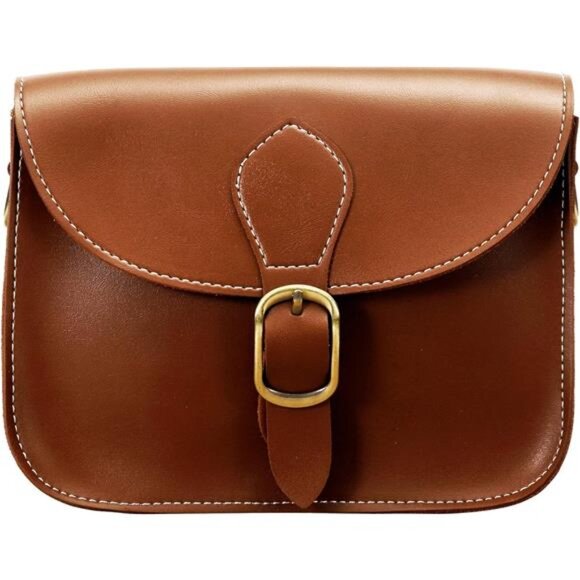 Handbags - Crossbody Saddle Vegan Leather Bag Small Retro Satchel For Women Vintage Simple